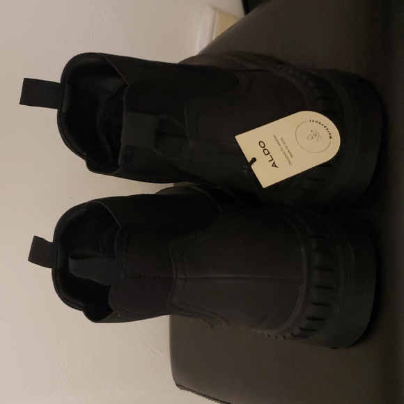 NWT Aldo Black Lousios Chelsea Rubber Boots Size 11 - Picture 10 of 12